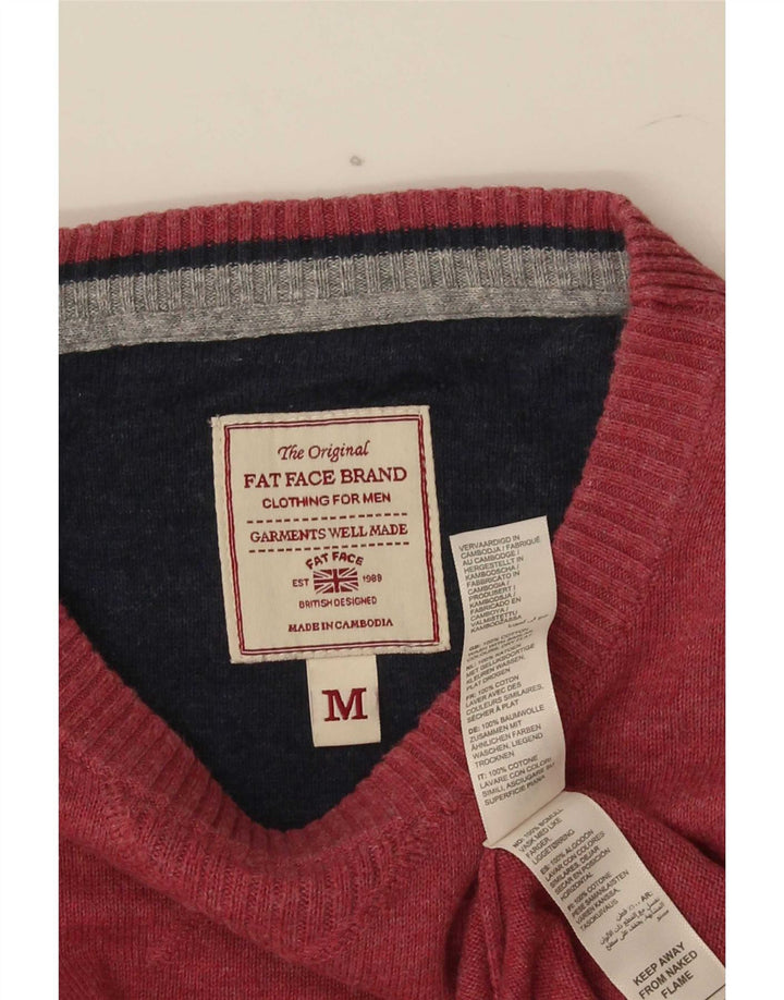 Fedt ansigt herre rund hals sweater medium rød bomuld
