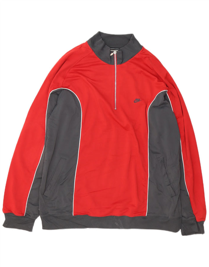 ADIDAS Sweatshirt med lynlås til mænd 2XL Rød Colourblock Polyester