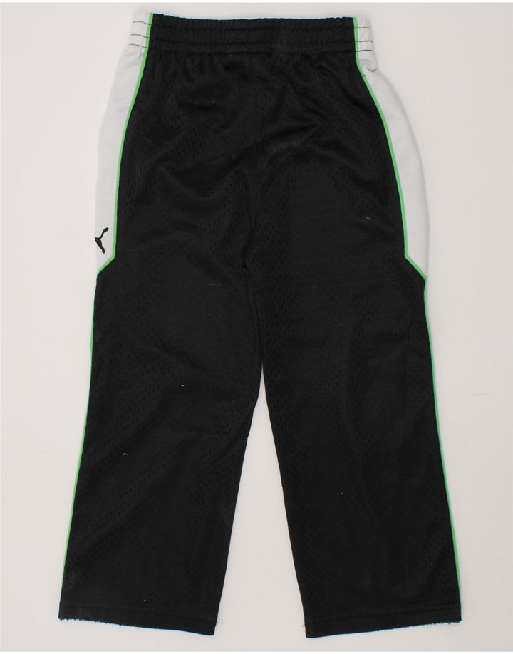 PUMA Boys Tracksuit Trousers 3-4 Years Black Colourblock Polyester Vintage Puma and Second-Hand Puma from Messina Hembry 