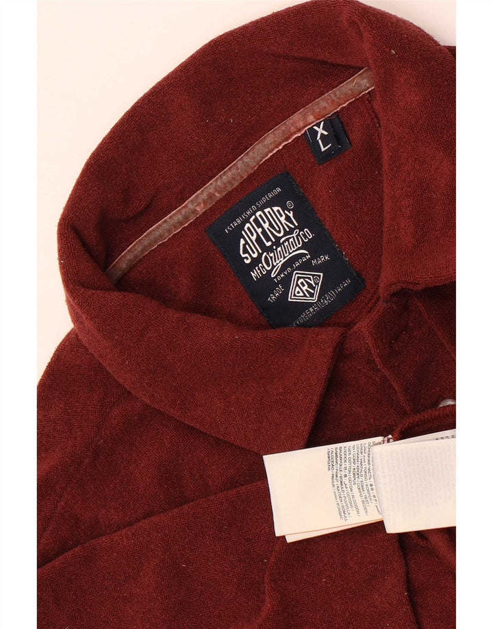 Superdry herre poloshirt XL rødbrun bomuld