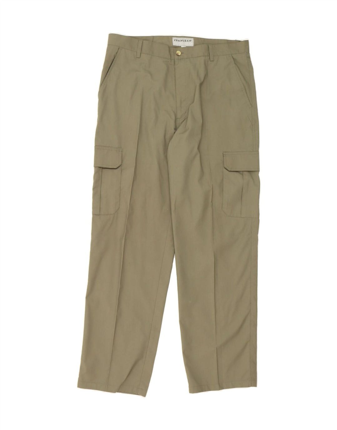 MASTER Mens Regular Cargo Trousers IT 52 XL W36 L32 Green Polyester Vintage Master and Second-Hand Master from Messina Hembry 