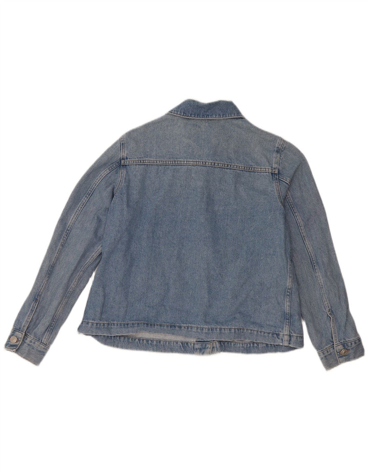 Topshop Dame denimjakke UK 8 Small Blue Cotton