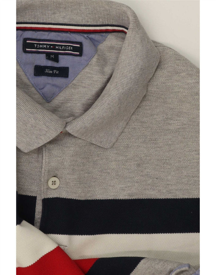 Tommy Hilfiger Herre Slim Fit Polo Shirt Medium Grey Colourblock