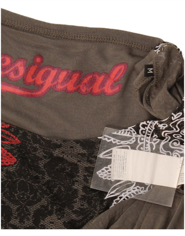 Desigual Dame Batwing Bluse Top UK 14 Medium Grey Paisley Viscose