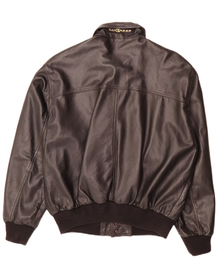 Vintage Herre Læderjakke IT 50 Large Sort