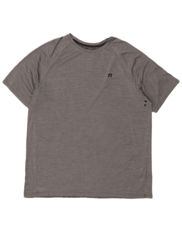 Russell Athletic Mens Training Fit T-Shirt Top UK 46/48 XL Grey Polyester