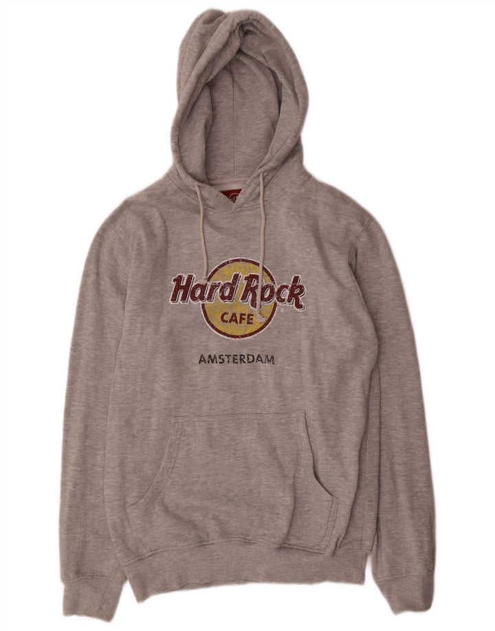 Hard Rock Cafe Herre Amsterdam Grafisk Hættetrøje Jumper Stor Grå Polyester