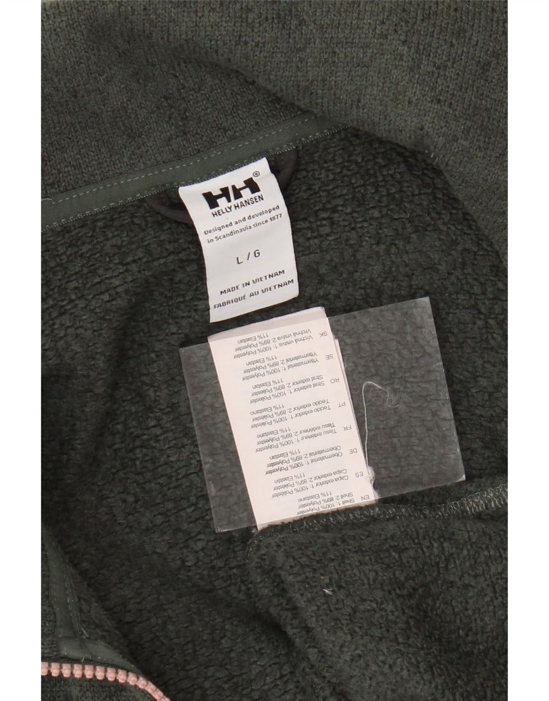 HELLY HANSEN Dame træningsdragt topjakke UK 16 Large Green Colourblock