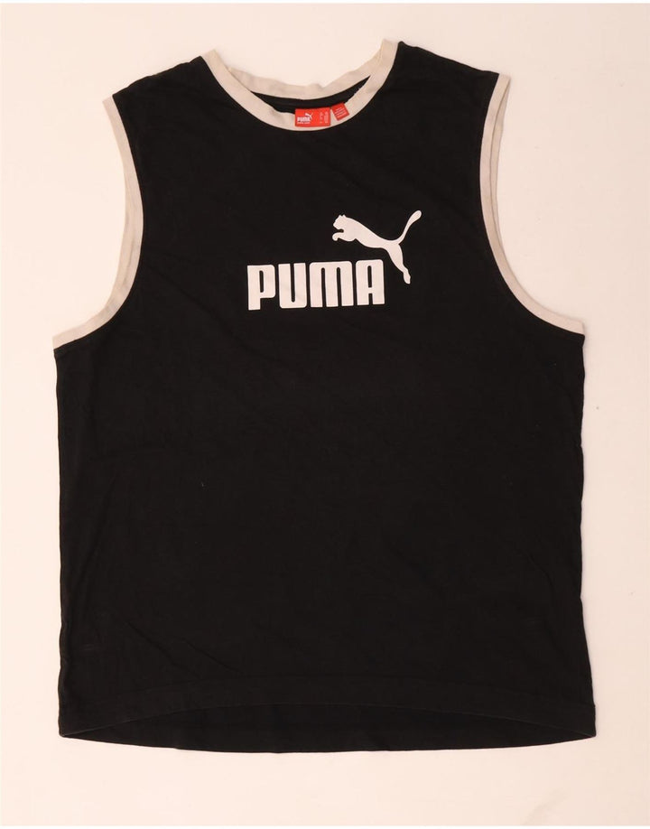 Puma Herre Grafisk Vest Top 2XL Sort Colourblock Bomuld