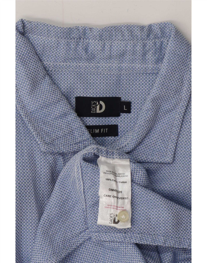 Dacks herre Slim Fit skjorte stor blå bomuld