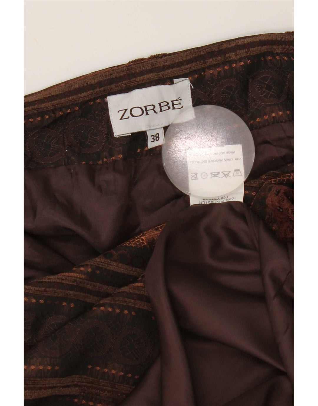 Zorbe Dame Asymmetrisk Tiered Nederdel EU 38 Medium W30 Brun Stribet