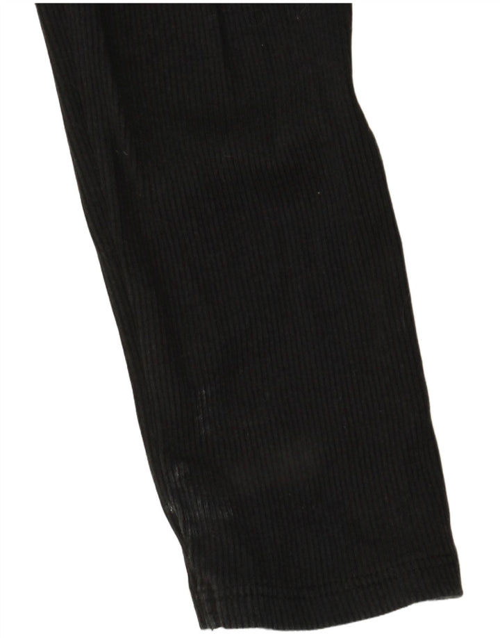 Zara Dame langærmet Crop Polo Shirt UK 12 Medium Black