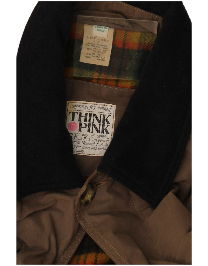 Tænk Pink Herre Overfrakke UK 44 2XL Khaki Polyester