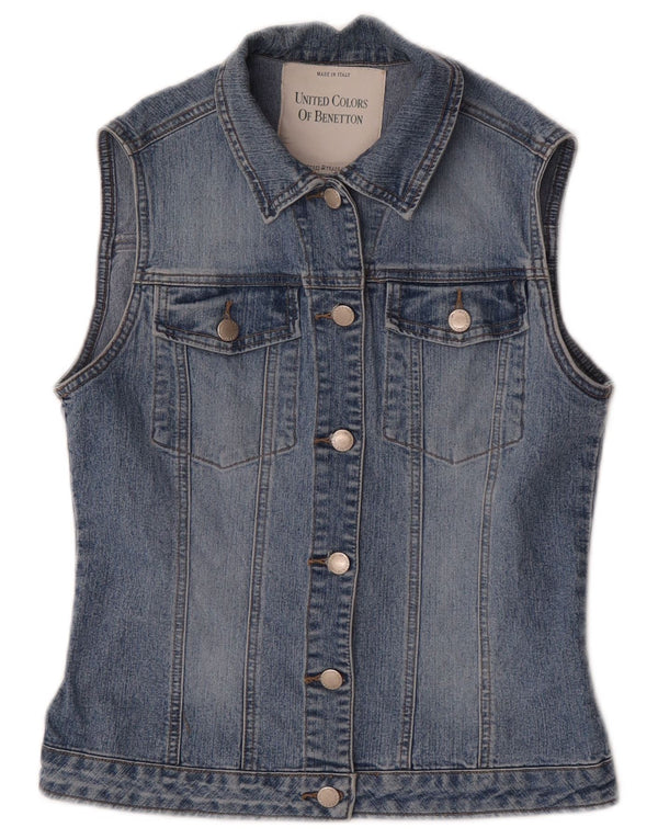 Benetton Dame Denim Gilet UK 10 Small Blue