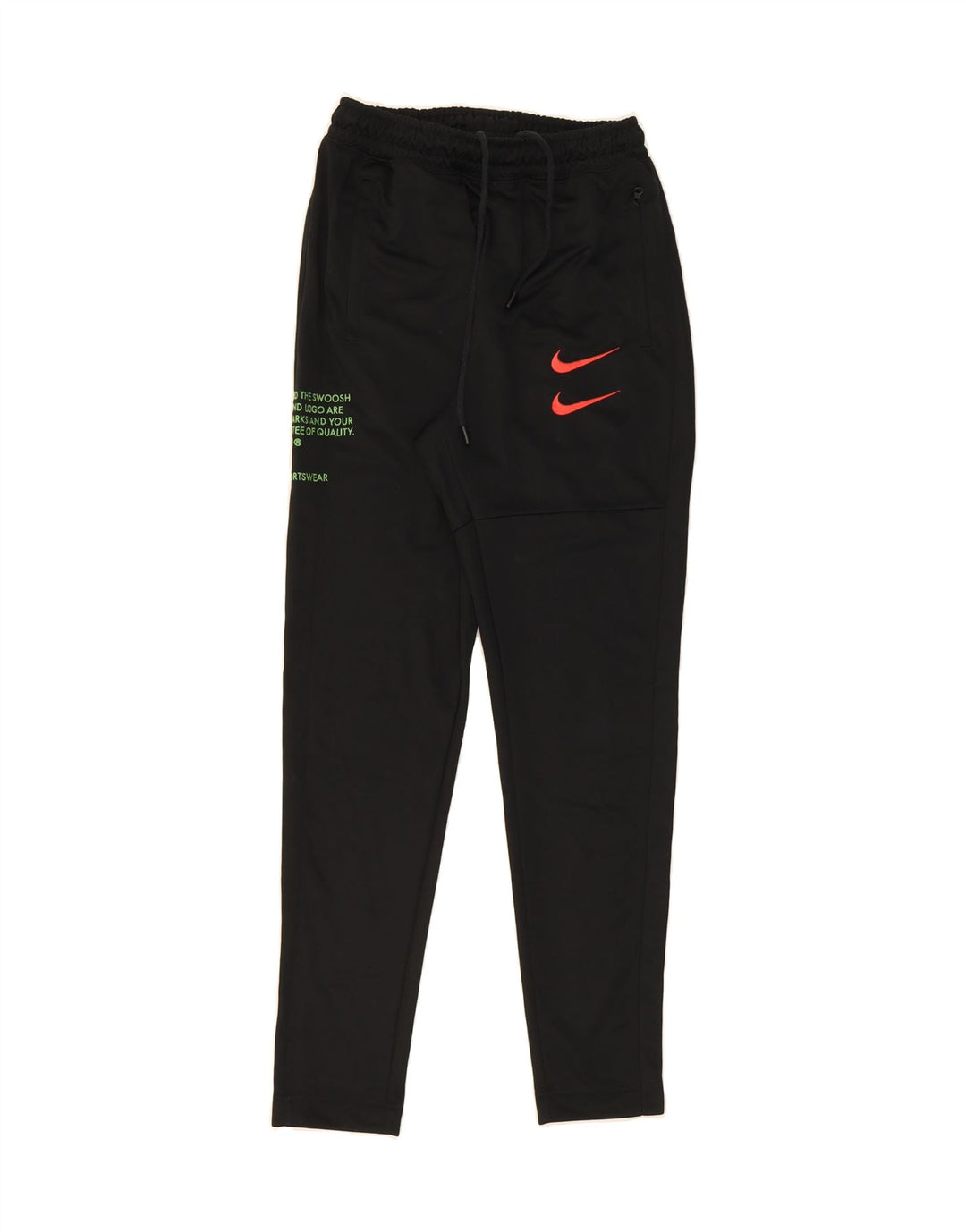 NIKE Mens Graphic Tracksuit Trousers Small  Black Polyester Vintage Nike and Second-Hand Nike from Messina Hembry 