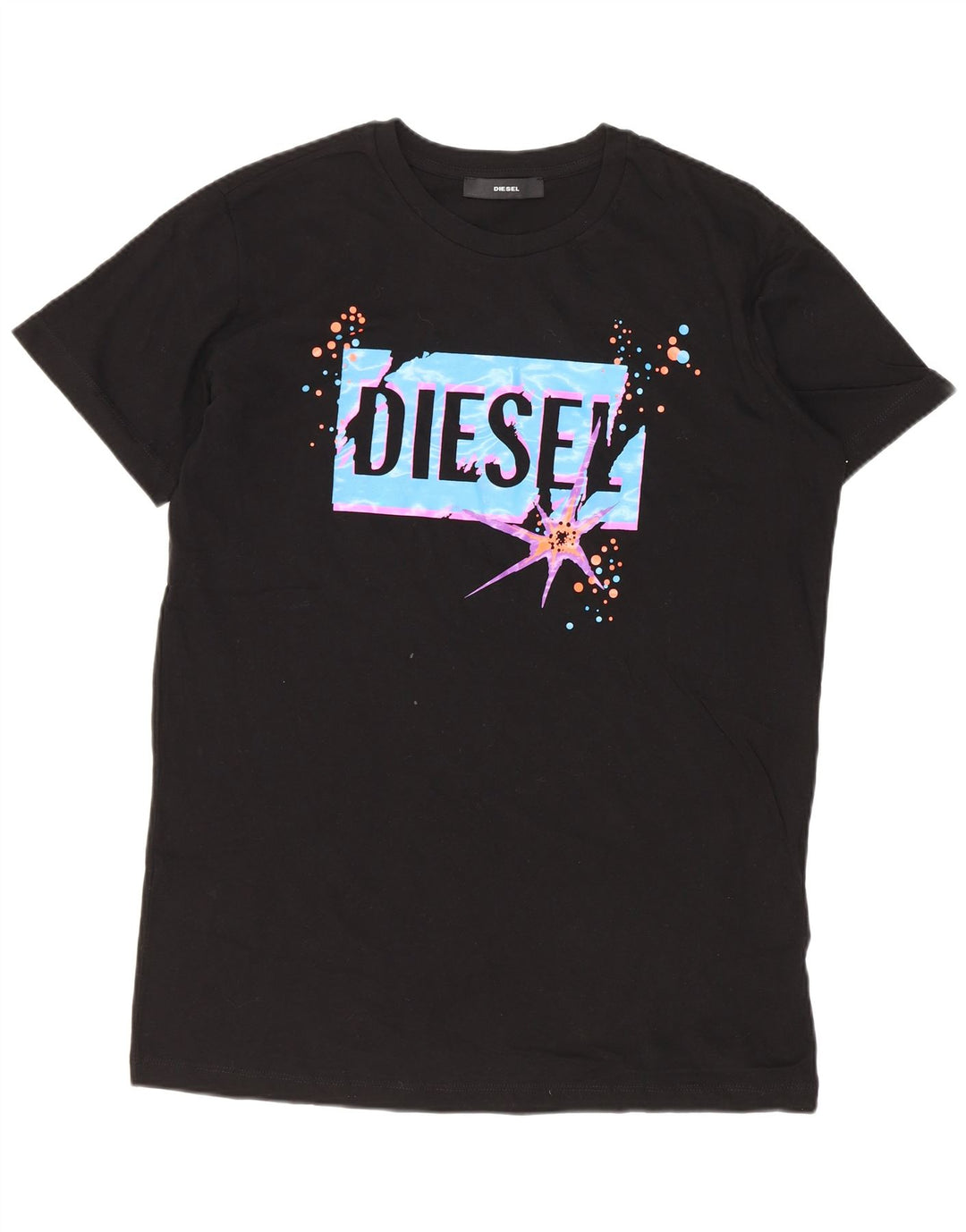 Diesel Herre grafisk T-shirt Top Lille sort bomuld