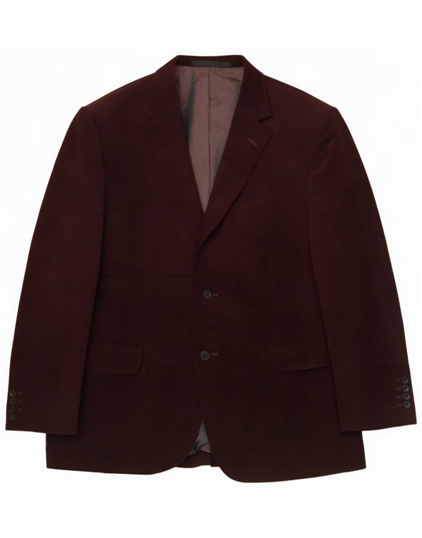 Marks & Spencer Herre Short 2 Button Blazer Jacket UK 44 XL Maroon Polyester