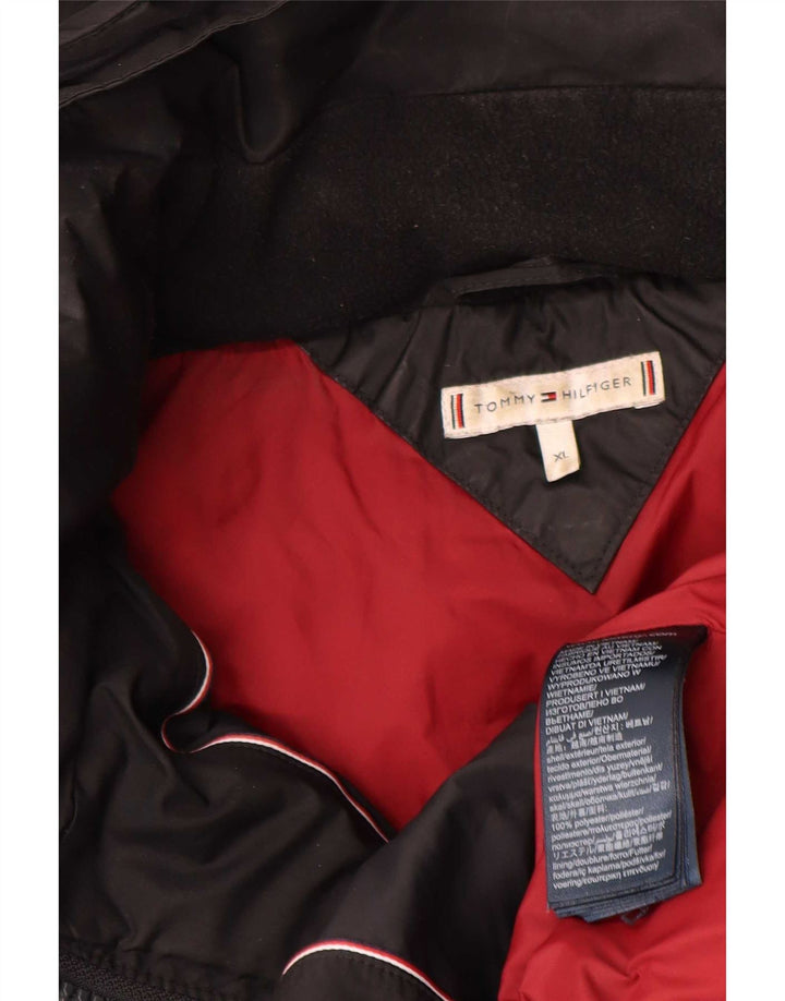 Tommy Hilfiger Dame Hætte Polstret Frakke UK 18 XL Sort Polyester