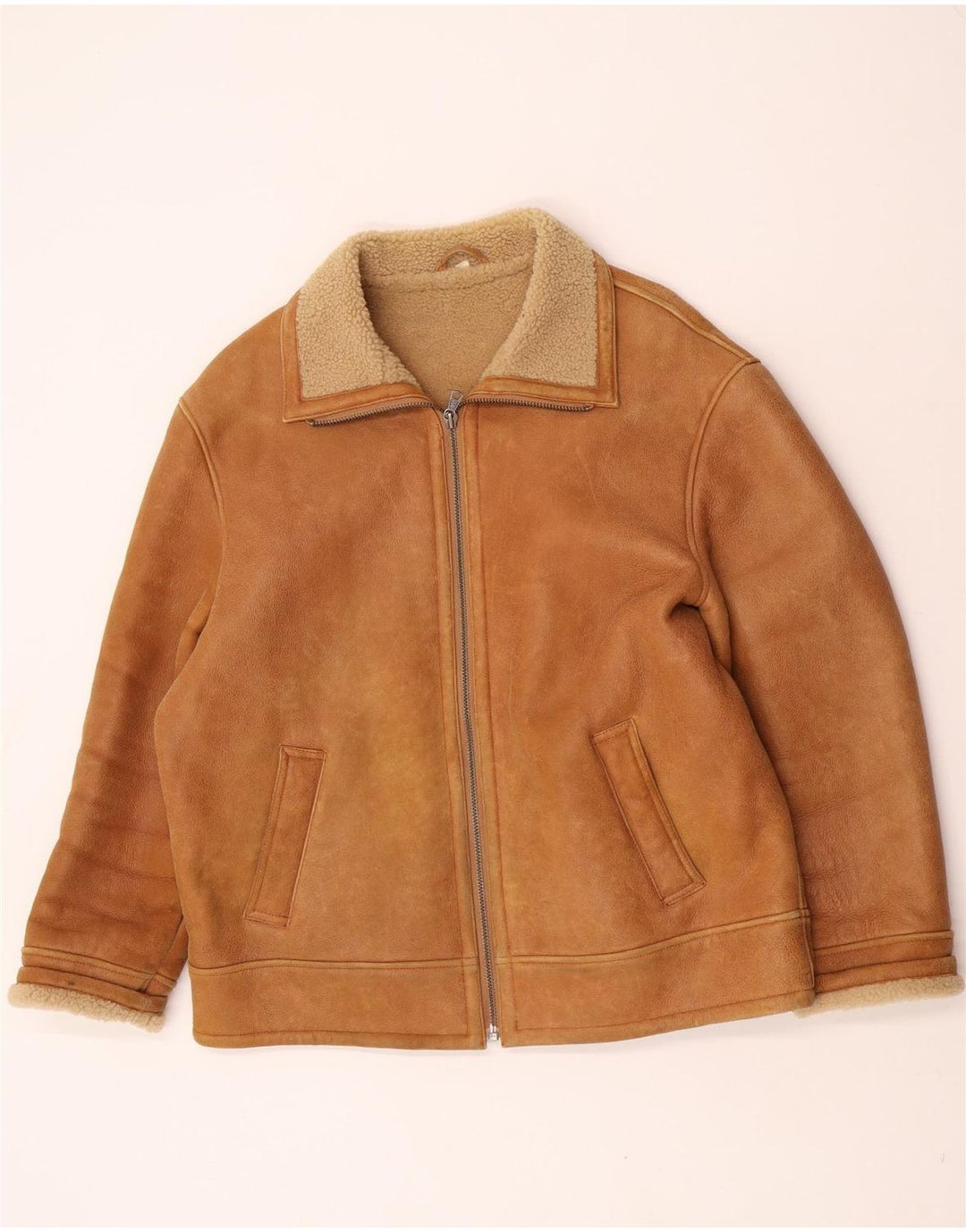 David Moore Herre Shearling Jacket EU 50 Large Brown Shearling