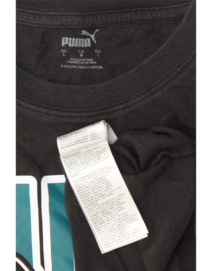 PUMA Herre grafisk T-shirt Top Stor sort bomuld