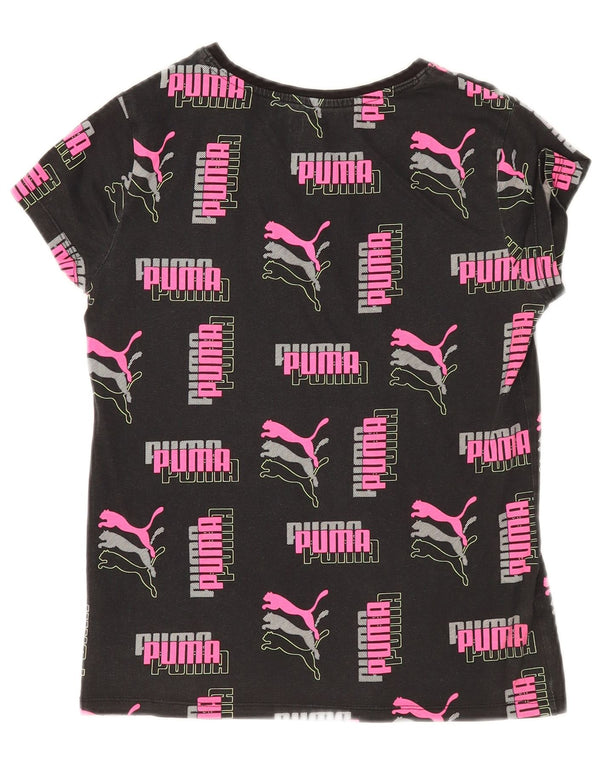 Puma piger grafisk t-shirt top 12-13 år stor sort bomuld