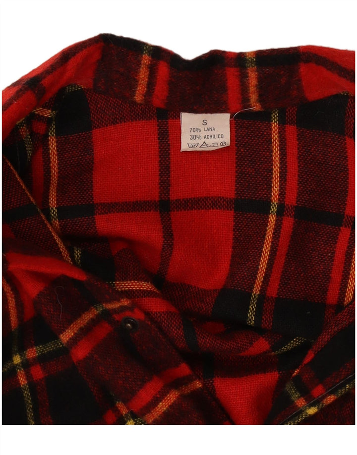 Vintage flannelskjorte til mænd, lille rød ternet uld