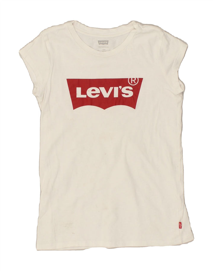 LEVI'S Girls Graphic T-Shirt Top 11-12 Years White | Vintage Levi's | Thrift | Second-Hand Levi's | Used Clothing | Messina Hembry 