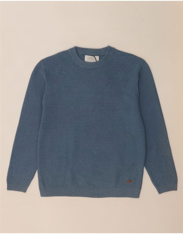 Zara drenge sweater med rund hals 11-12 år blå bomuld
