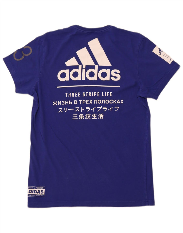 ADIDAS Grafisk T-shirt til mænd, mellemblå bomuld