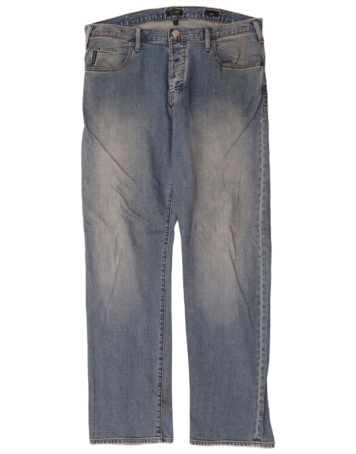 Armani Herre Regular Straight Jeans W34 L33 Blå Bomuld