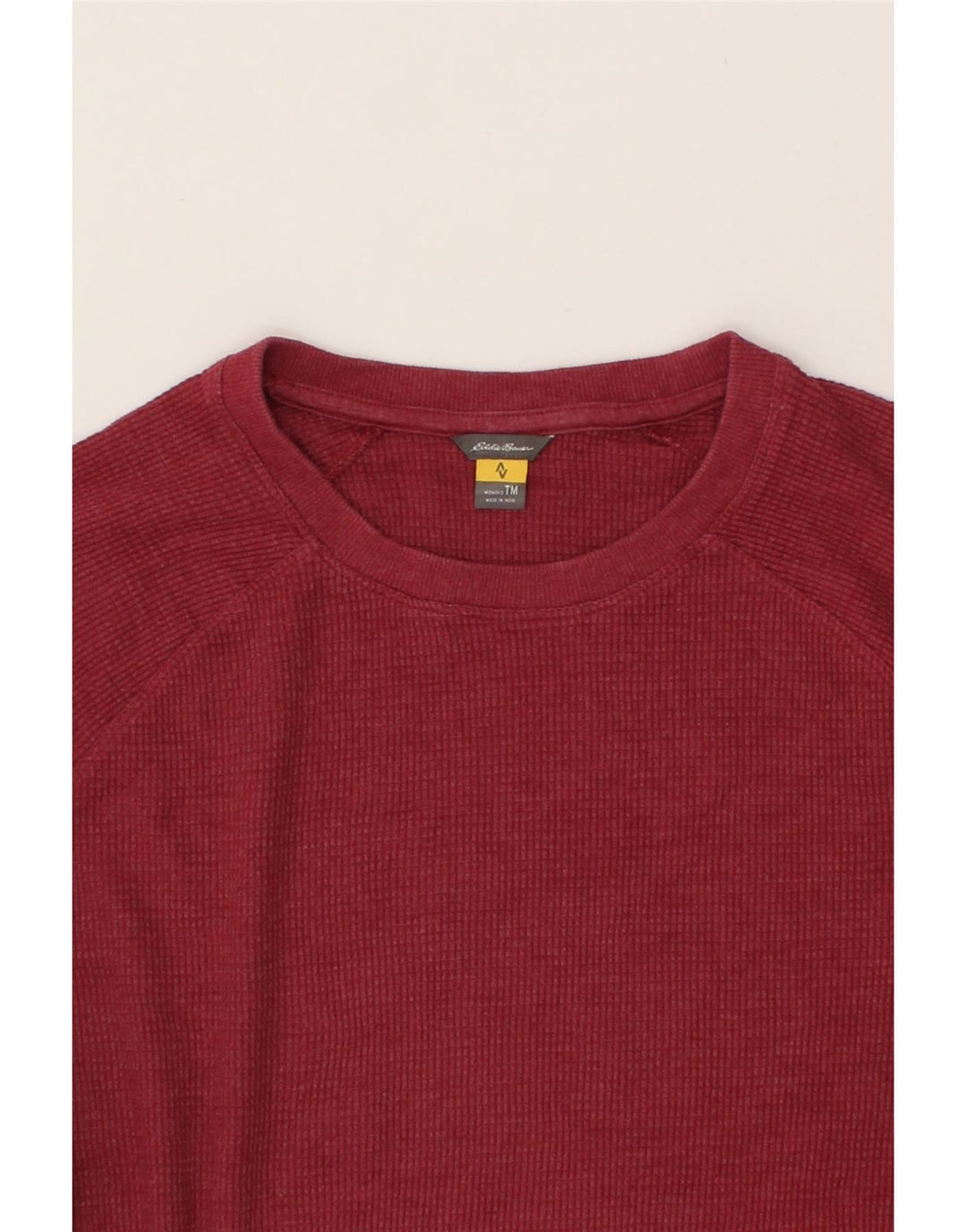 EDDIE BAUER Womens Tall Top Long Sleeve UK 14 Medium Burgundy Cotton Vintage Eddie Bauer and Second-Hand Eddie Bauer from Messina Hembry 