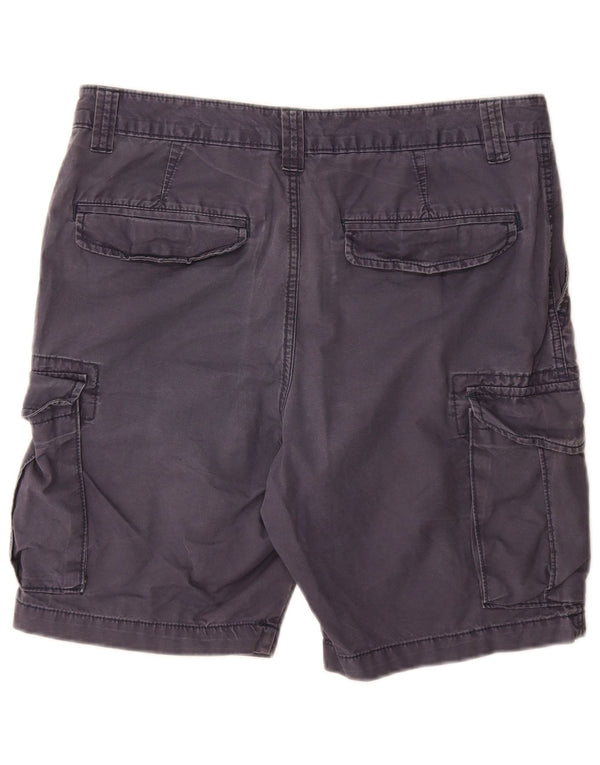 Marks & Spencer Herre Cargo Shorts W34 Large Navy Blue Bomuld