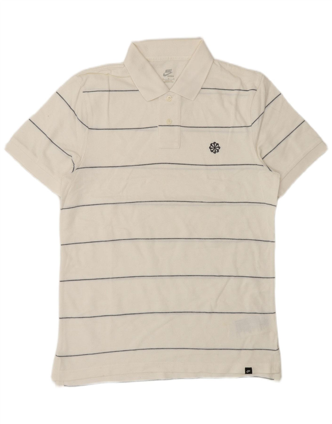 Nike herre poloshirt Medium hvid stribet bomuld