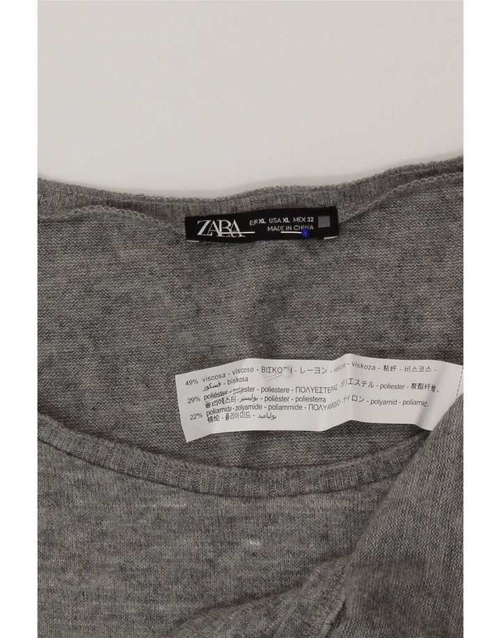 Zara Damevest Top UK 18 XL Grå Viscose