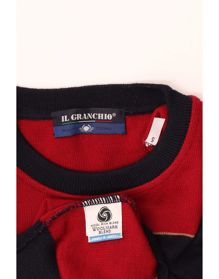 Il Granchio Herre Crew Neck Jumper Sweater XL Rødstribet uld