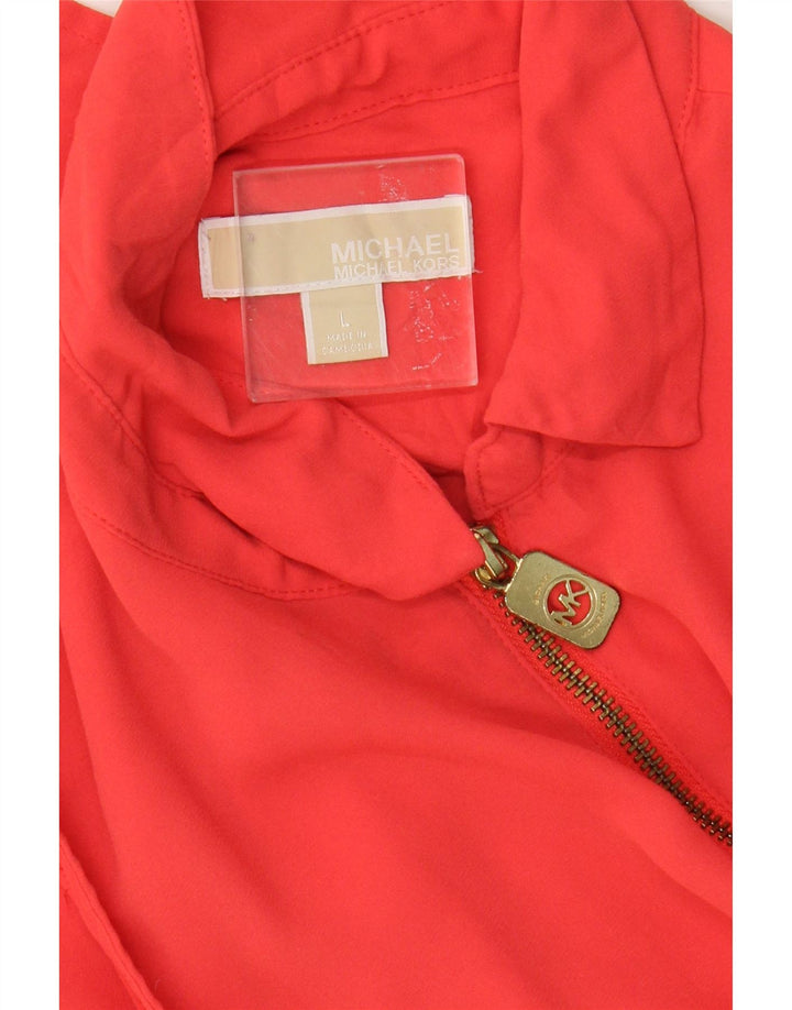 MICHAEL KORS Dame ærmeløs bluse Top UK 14 Large Red