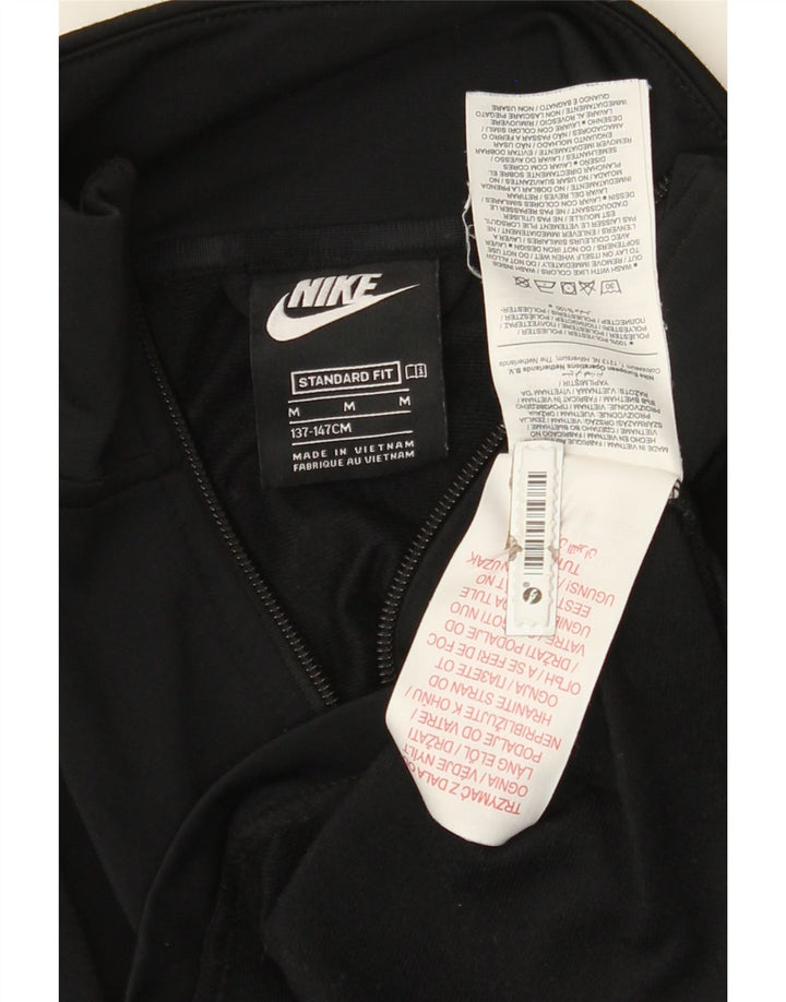 NIKE Boys Standard Graphic Tracksuit Top Jacket 10-11 Years Medium Black