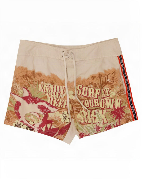Dolce & Gabbana Grafiske svømmeshorts til mænd Medium hvid bomuld