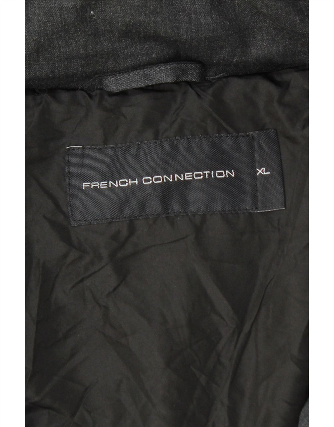 French Connection Herre hættepolstret jakke UK 42 XL sort uld