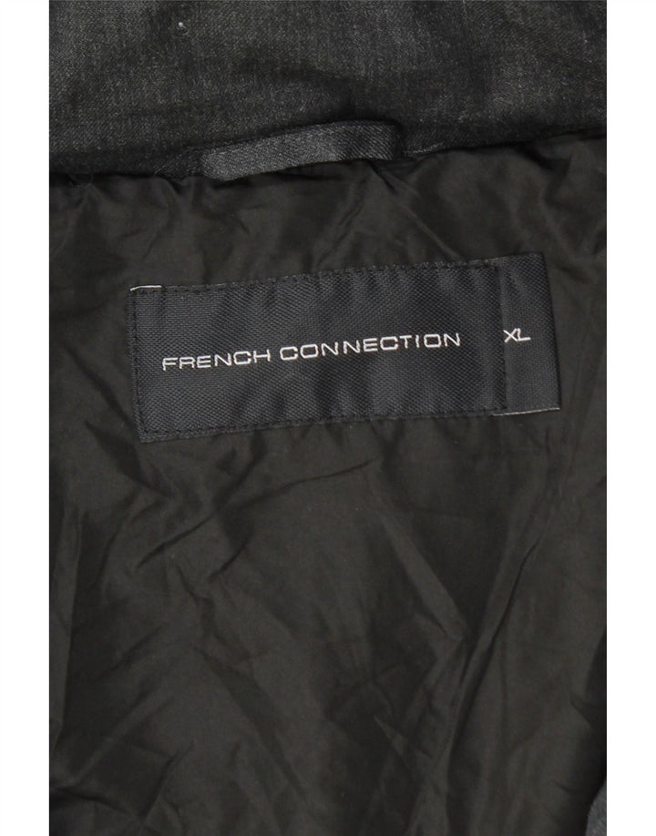 French Connection Herre hættepolstret jakke UK 42 XL sort uld