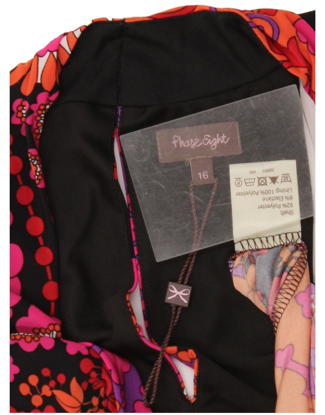 FASE otte Dame ærmeløs Maxikjole UK 16 Large Multicolored Floral