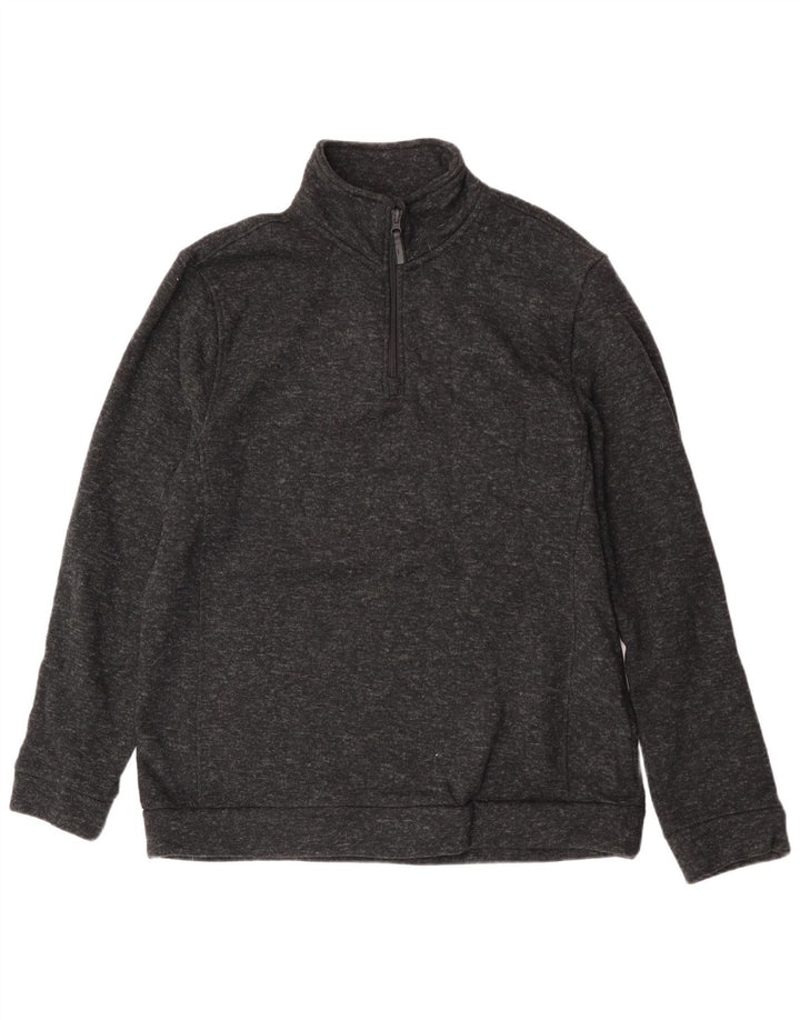Mountain Warehouse Herre Zip Neck Sweatshirt Jumper XL Sort Flecked