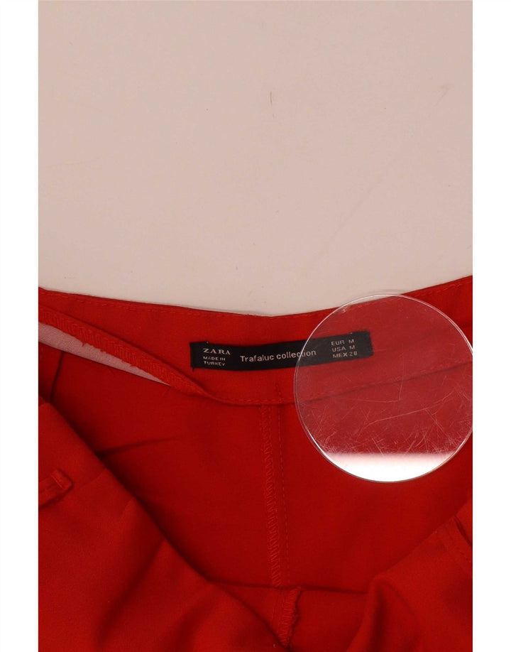 Zara Kvinder Højtaljede Casual Shorts Medium W28 Rød