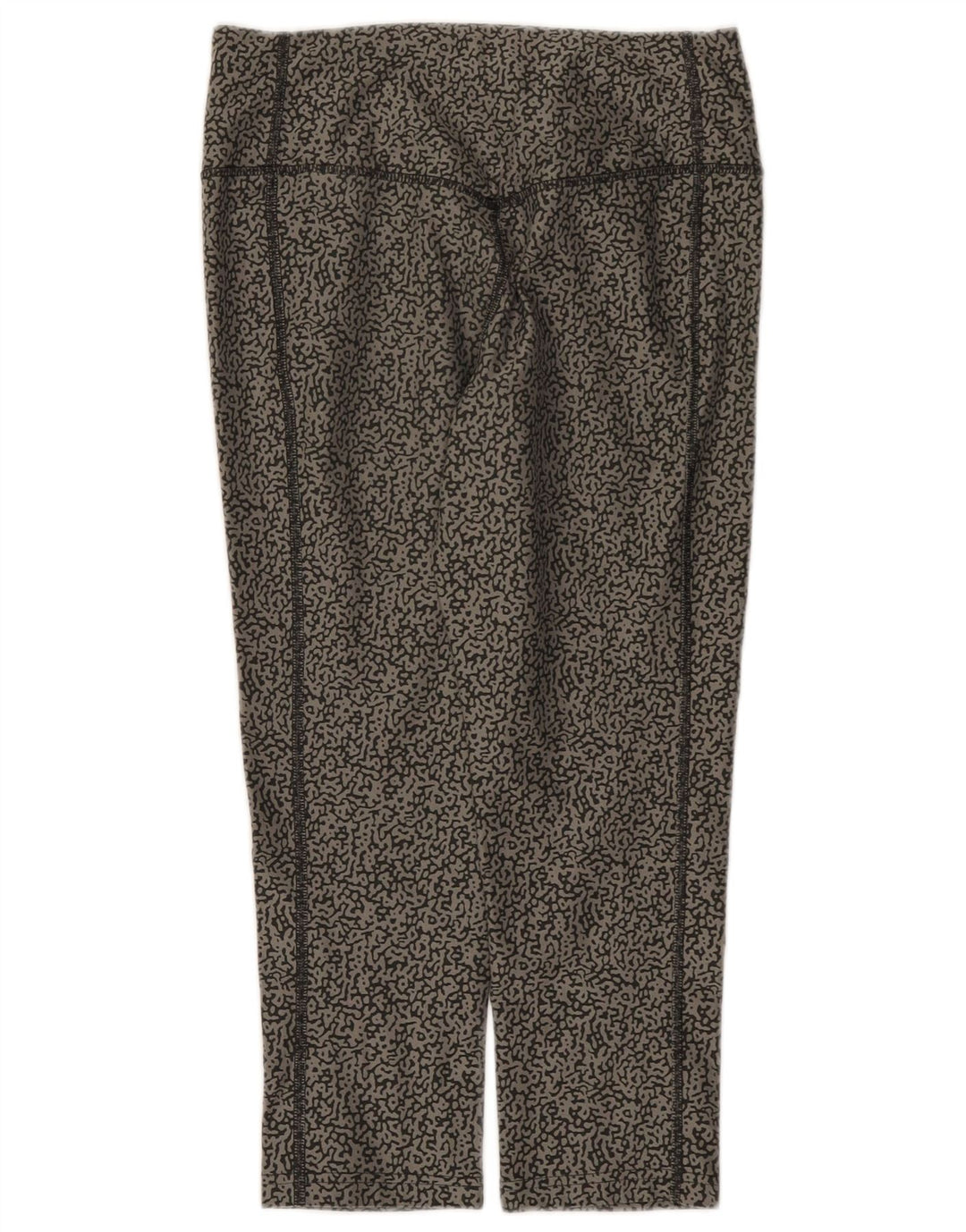 Nike Dame Dri Fit abstrakt mønster Capri Leggings UK 10 Small Grå