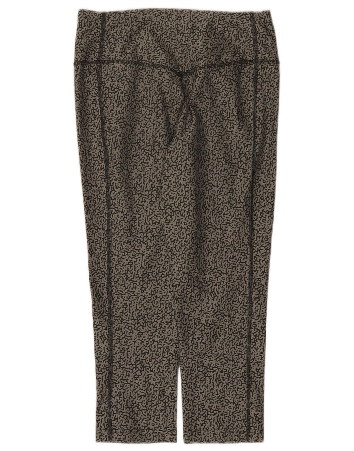 Nike Dame Dri Fit abstrakt mønster Capri Leggings UK 10 Small Grå
