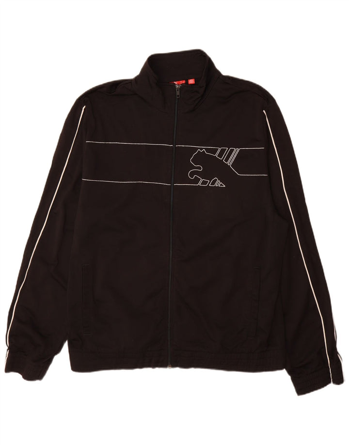 Puma herre grafisk træningsdragt topjakke stor sort stribet polyester sport
