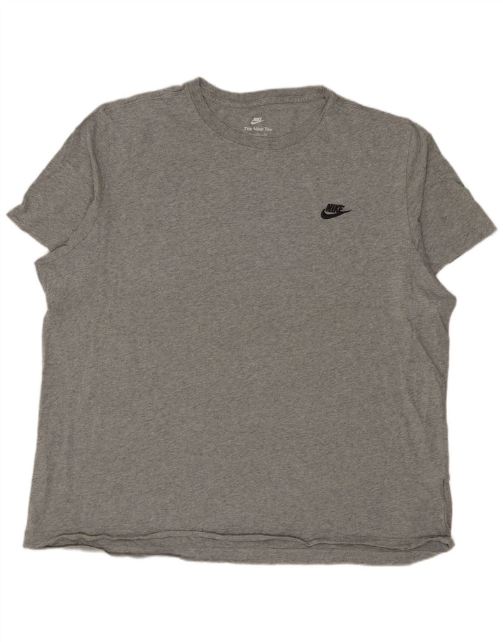 NIKE T-shirt top til mænd 2XL Grå Flecked Bomuld