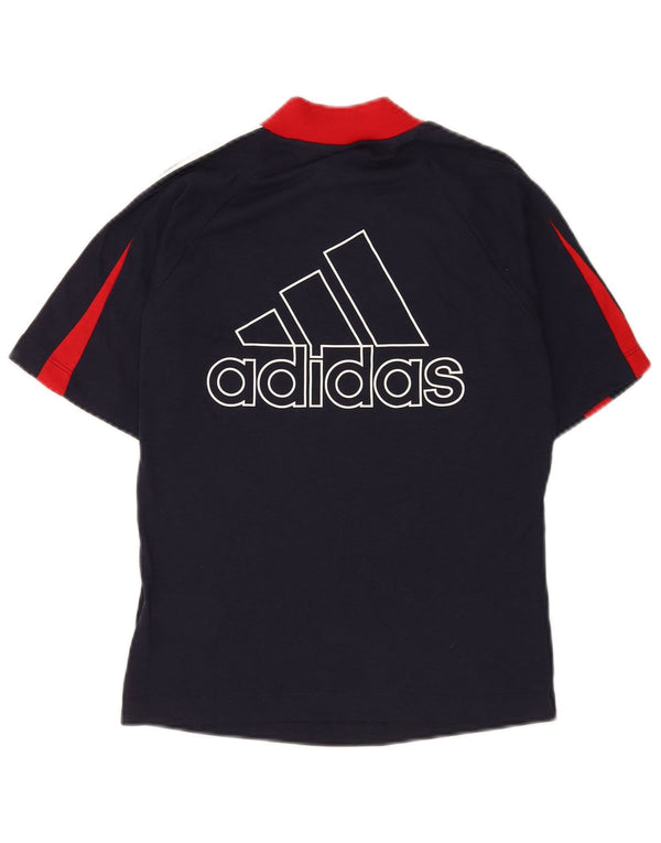 Adidas grafisk T-shirt top til kvinder, UK 12/14 Medium Navy Blue Sports