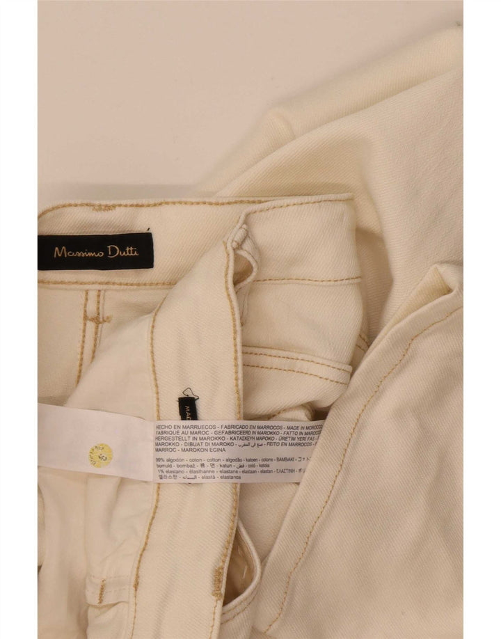 Massimo Dutti Dame Straight Jeans EU 40 Medium W30 L29 Off White Bomuld