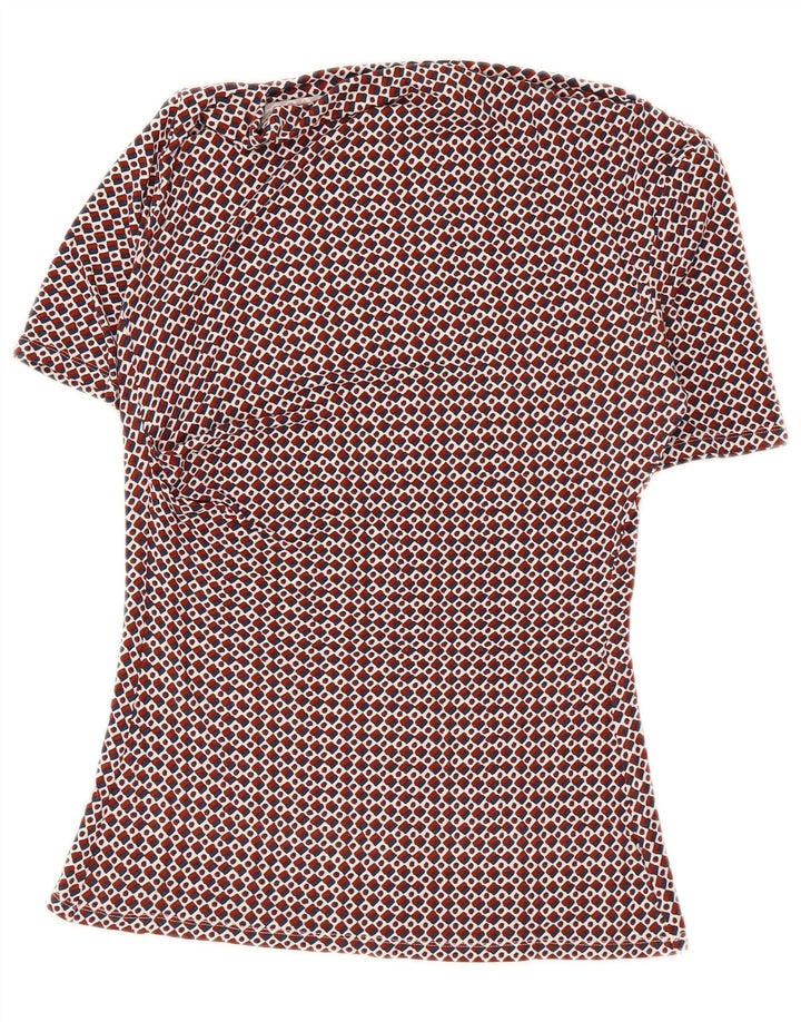 Max Mara Dame Weekend Bluse Top UK 12 Medium Rød Geometrisk